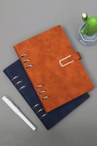 Promotion Cheap Custom A5 Pu Leather Notebook High Quality PU Leather Custom Leather Loose <b>Leaf</b> Notebook - Product Image 2