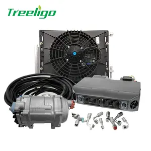 Universal underdash 12v 24v car ac air conditioner kit with electric vehicle aircon compressor air conditioner