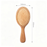 Brosse à cheveux ovale en bambou avec coussin d'air, démêlante, pour massage du cuir chevelu, professionnelle pour salon, vente en gros, OEM