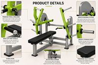 MRD-PM03 Machine de musculation professionnelle à charge libre pour développé couché, robuste en acier Q235, pour la musculation pectorale en salle de sport