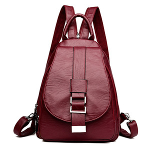 Herbst Winter Neue Mode Leichte Wasserdichte PU Koreanischer Stil Reißverschluss 20-35L Großhandel Schüler Schul- und Damen-Schultertasche - Product Image 6