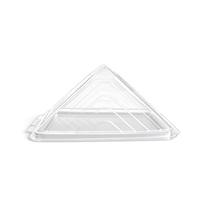 Boîte à sandwich triangulaire en PET transparent jetable personnalisée avec couvercle à charnière pour plats à emporter