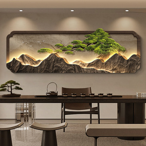 Murale LED di Lusso con Pino Verde, Decorazione per Soggiorno, Sfondo Divano, Decorazione Casa, Dipinto Paesaggistico Personalizzato OEM all'Ingrosso - Product Image 3