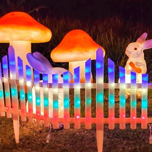 Lumières de Clôture Solaire à Led pour l'Extérieur, Décorations de Vacances, 8 Modes, Bordure de Clôture Blanche, Décoration de Patio de Paysage - Product Image 3