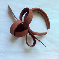 Bando busa wanita, hiasan kepala spons warna Solid Derby Fashion Fascinator