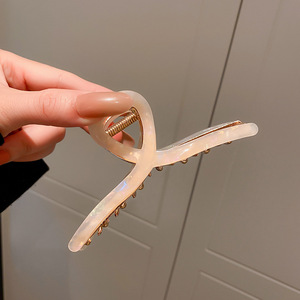 <span class=keywords><strong>RARA</strong></span> 11.5CM accessoires de cheveux à la mode femmes pince à cheveux en acétate de tortue en métal griffes de cheveux croisées - Product Image 4