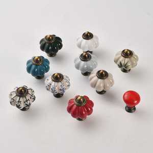European Style <b>Ceramic</b> Pumpkin <b>Knobs</b> Colorful Novelty Shape Wardrobe Drawer Handles Durable Zinc Alloy Installation - Product Image 4