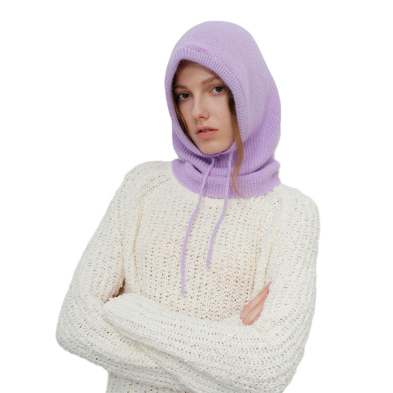 Landfond Womens Winter Knitted Hoodie Hats Caps Warm Beanie Solid