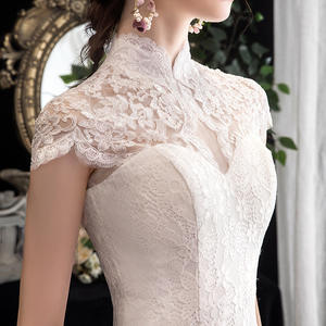 שרוול לטאטא רכבת תחרה Applique שרוכים בת ים חתונת שמלת כלה שמלת כלה שמלה מזדמן שמלות נשים קיץ כדור שמלת - Product Image 4