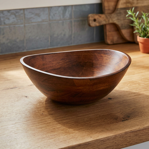 Dark Brown <b>Mango</b> <b>Wood</b> Serving <b>Bowl</b> - Product Image 2