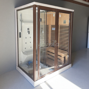 <span class=keywords><strong>Prix</strong></span> bon marché Combo douche sauna à vapeur avec pruche/cèdre/<span class=keywords><strong>bois</strong></span> massif finlandais avec chauffage traditionnel poêle Spa Sauna chambres - Product Image 4