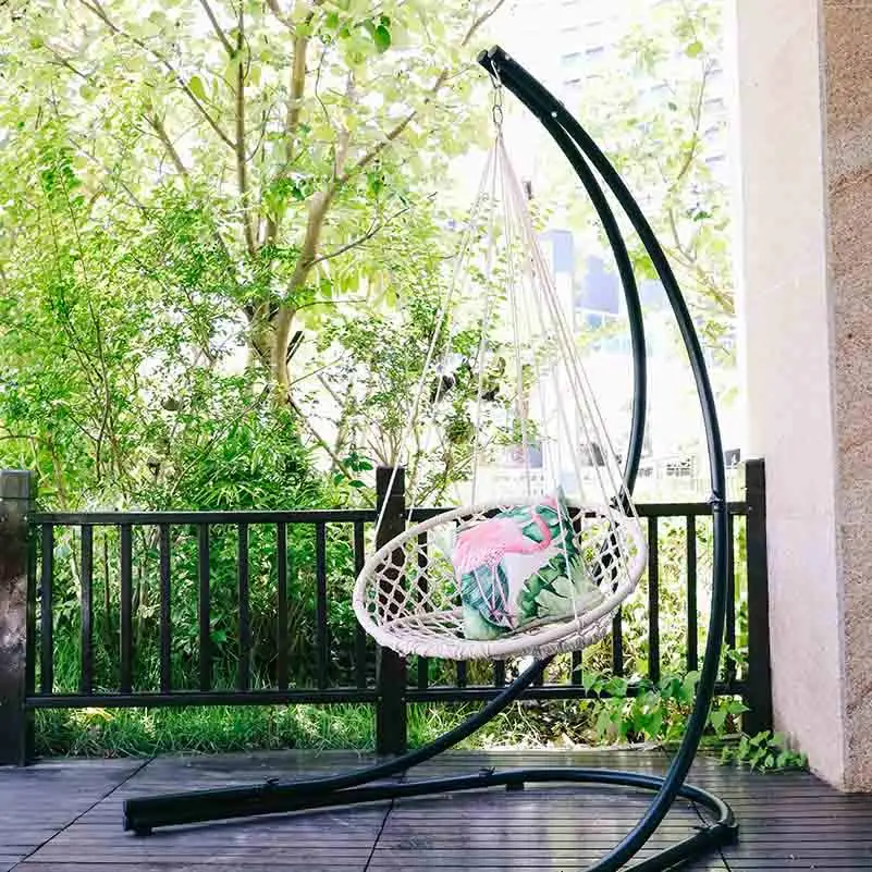 Fabricante personalizado algodão dobrar rede cadeira do balanço do jardim ao ar livre indoor