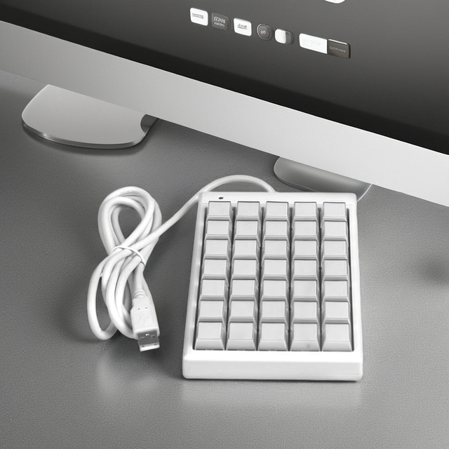 USB Mini 35-Key Programmable Cherry MX Mechanical Keyboard 50 Million Presses for POS Applications