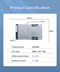 Carte de protection 13S 20A à ports séparés avec équilibrage pour batterie lithium ternaire 3,7 V, avec égalisation et contrôle de température - Product Image 4