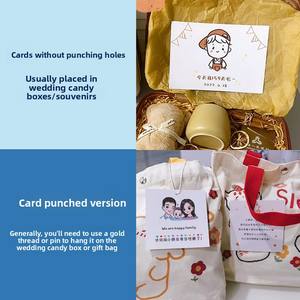 Carte cadeau pleine lune pour enfants, carte personnalisée de <span class=keywords><strong>naissance</strong></span>, carte de <span class=keywords><strong>remerciement</strong></span> pour anniversaire de bébé, carte de vœux pour fête des cent jours, carte de vœux pour premier anniversaire - Product Image 3