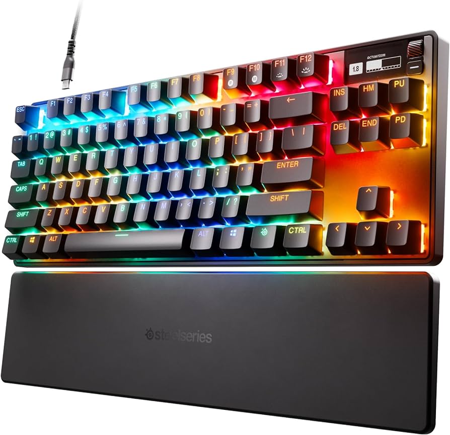 SteelSeries Apex Pro TKL Sem Fio Mecânico Ajustável Atuação Switch Gaming Teclado com RGB Backlight