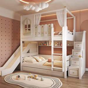 JS ha progettato unicamente il letto a castello delle ragazze rosa multifunzionale con lo scivolo <span class=keywords><strong>per</strong></span> i mobili della camera da letto dei bambini in appartamenti - Product Image 4