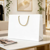 Sac en papier carton blanc sur mesure, résistant à l'humidité, pour les courses