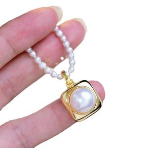 จี้เงินแท้ S925 พร้อมลูกปัดขนาด 11-12 มม. สำหรับทำสร้อยคอแฟชั่น DIY รุ่น 31130-อะไหล่เปล่าสำหรับสร้างสรรค์สไตล์เฉพาะตัวของคุณ - Product Image 4