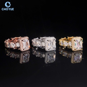 Luxury Cluster <b>Emerald</b> Moissanite Fully Band Iced Out Solid Sterling <b>Silver</b> 925 Hip Hop Jewelry VVS Moissanite Diamond Band <b>Ring</b> - Product Image 3