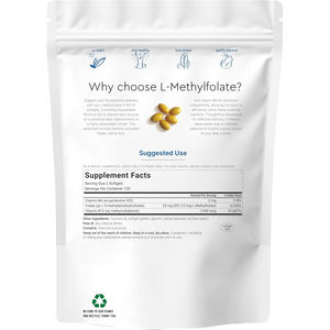 OEM 15mg L Metilfolat Yumuşak Jel Kapsüller, B6 Metil B12 Hindistan Cevizi Yağı 5-MTHF Metilize Multivitamin B Kompleksi Kapsülleri ile - Product Image 2