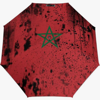 Parapluie pliant entièrement automatique à séchage rapide, motif drapeau marocain, style culturel, hydrofuge