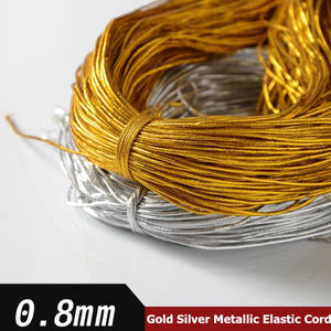 थोक 0.8 मिमी पतली सोने धातु लोचदार कॉर्ड 100% पॉलिएस्टर पर्यावरण के अनुकूल उच्च टेनासिटी 100 मीटर लंबाई उपहार बॉक्स बैग परिधान के लिए - Product Image 5