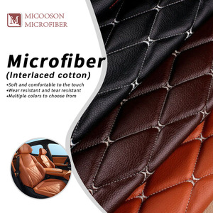 Broderie matelassée PVC <span class=keywords><strong>éponge</strong></span> cuir diamant couture artificielle <span class=keywords><strong>microfibre</strong></span> cuir synthétique <span class=keywords><strong>tissu</strong></span> pour housse de siège de voiture - Product Image 1