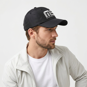Mudassar Sports Black Baseball Cap 6-Panel Adjustable Embroidery Logo Front Male Sporty Casual Hat - Product Image 3