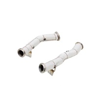 Échappement en acier inoxydable 304 personnalisé en usine, blanc argenté, 1,5 mm, pour Mercedes-Benz AMG C43 W205/C205 3.0T M276 2014-2019