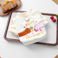 PETCIRCLE Polyester huisdierkleding voor kleine honden/puppy's Leuke herfst/winter warme tops Valentijnsdag shirts met ronde hals