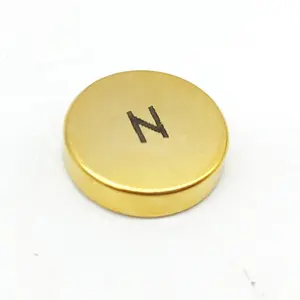 12mm dia x 2mm thick Gold Plated Therapy Magnets - Dimple On North Face