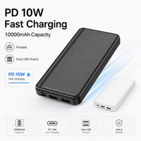 Batterie externe 10000 mAh, chargeur portable compact 10000 mAh, CE RoHS FCC KC SAA, logo personnalisé, vente en gros d'usine