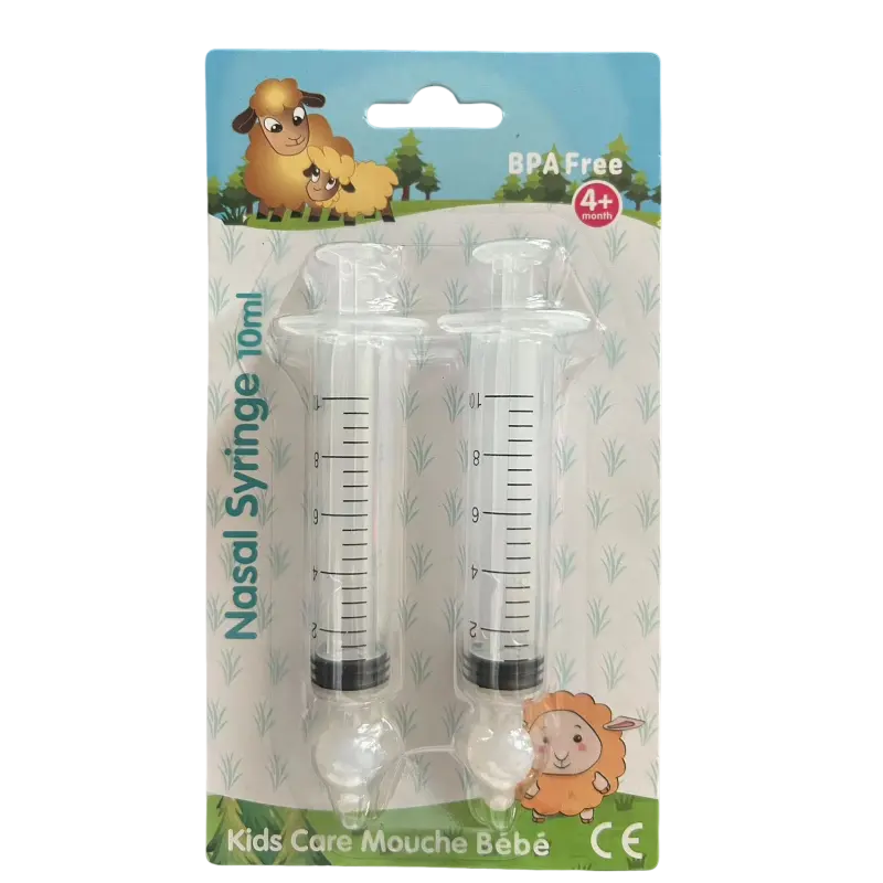 Seringue Nasale Bebe Mouche Nasal Aspirator Infant Baby Nasal Syringe Irrigator Blister Package Kit Fly 10ml CE OEM BPA free