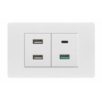 Prise standard 118 US personnalisée plaque PC charge murale commutation de puissance Double prise universelle 3 broches avec port USB et TYPE C