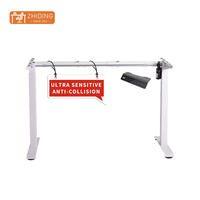 Bureau électrique réglable en hauteur moderne en bois, modulaire et extensible, avec fonction de verrouillage de sécurité pour enfant et cadre de support pour le bureau