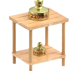 Solid <b>Wood</b> Side <b>Table</b> Double Layer Coffee <b>Table</b> Modern Minimalist Living Room Storage Shelf <b>Small</b> Apartment Furniture - Product Image 5