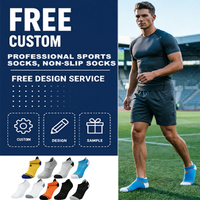 Chaussettes de sport antibactériennes épaisses en tricot ras du cou antidérapantes Spandex/Nylon/Coton avec logo personnalisable sur le bord, respirantes et à séchage rapide pour le printemps