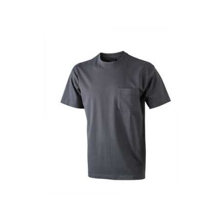 Men's Classic T-Shirt with round Chest Pocket 100% Organic Cotton Compressed Mercerized Cotton