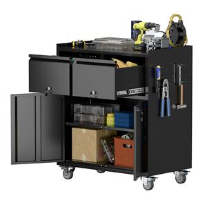 Carrito de Herramientas Móvil, Gabinete de Almacenamiento de Herramientas de Metal Anticorrosión con Estante Ajustable y Ruedas OEM - Product Image 1