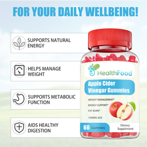 Wholesale Apple Cider Vinegar Gummies with Vitamin B12 Support Metabolism and Helps Manage Weight Vitamin B9 Gummies - Product Image 3