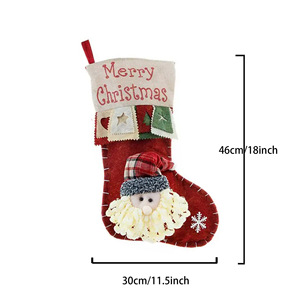 Sacs cadeaux de Noël transfrontaliers, sacs à bonbons 3D Père Noël, bonhomme de neige, renne, pendentifs pour sapin de Noël - Product Image 1