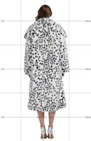 Manteau long en fausse fourrure à imprimé léopard pour femme, chaud et élégant, col rabattu, vêtement d'extérieur pour l'hiver