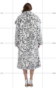 Manteau long en fausse fourrure à imprimé léopard pour femme, chaud et élégant, col rabattu, vêtement d'extérieur pour l'hiver - Product Image 6