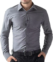 Kemeja Pria Lengan Panjang Warna Solid Formal Bisnis Kantor Anti Kusut Kerah Kancing Baju Kerja