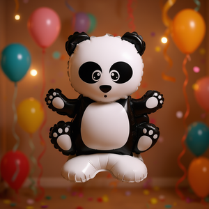 Ballon en feuille métallique Panda Amour de fête 43x59cm, Décoration de fête, Sac de 12 pièces - Product Image 5