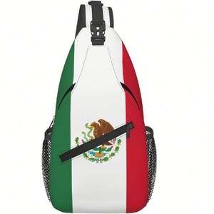 Bolso Bandolera con Estampado Digital de Bandera - Bolso Deportivo de Poliéster con Diseño de Estados Unidos, México, Canadá, Brasil, Italia - Product Image 6