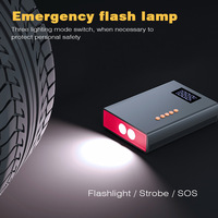 Démarreur de batterie 4 en 1 avec écran numérique, compresseur d'air, courant de crête 1000 A, sortie 120 W, chargement USB-C, kit d'urgence pour voiture et moto