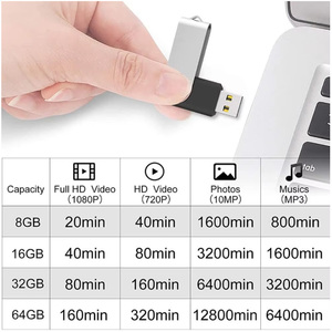 New Arrival Original xoay Thiết kế Bạc Clip 64GB <span class=keywords><strong>USB</strong></span> 3.0 ổ đĩa <span class=keywords><strong>flash</strong></span> mini Kim Loại ổ đĩa <span class=keywords><strong>USB</strong></span> Key Bộ nhớ lưu trữ dữ liệu thanh - Product Image 3
