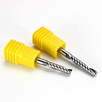 Fraise en spirale à une dent en carbure monobloc à coupe ascendante pour routeur CNC, pour le bois, l'acrylique, le PVC, le MDF, la découpe de plastique, OEM